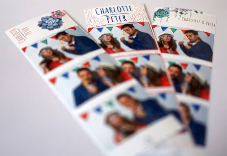Gepersonaliseerde fotostrips met verschillende feestfoto's